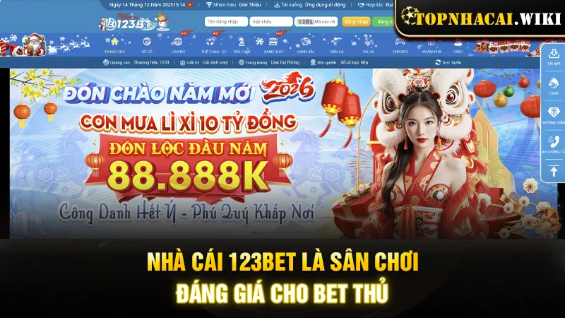 Nhà cái 123BET là sân chơi đáng giá cho bet thủ