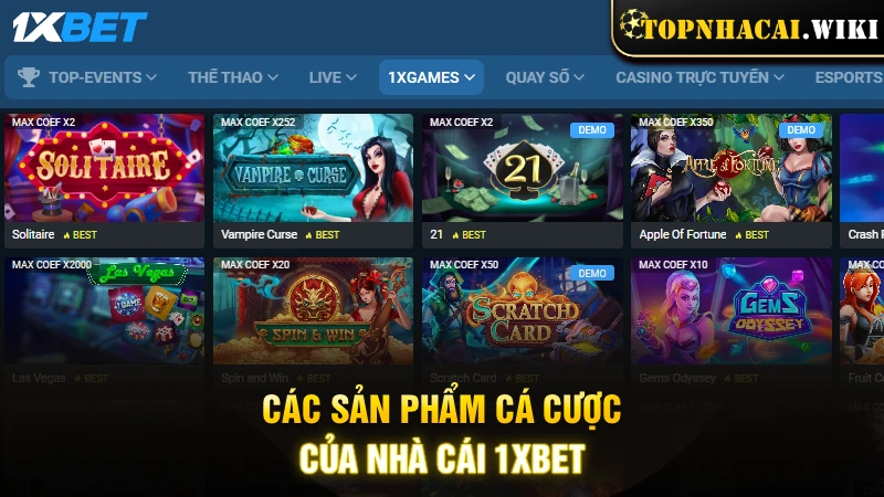 Các sản phẩm cá cược đáng thử tại nhà cái