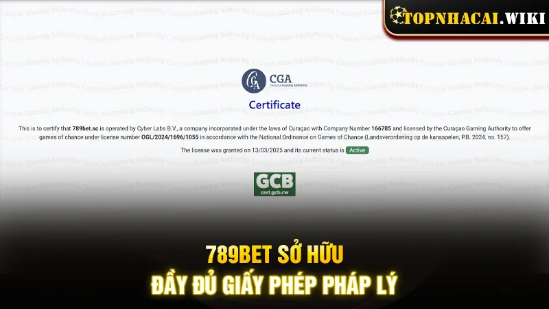 Địa chỉ cá cược sở hữu đầy đủ giấy phép pháp lý