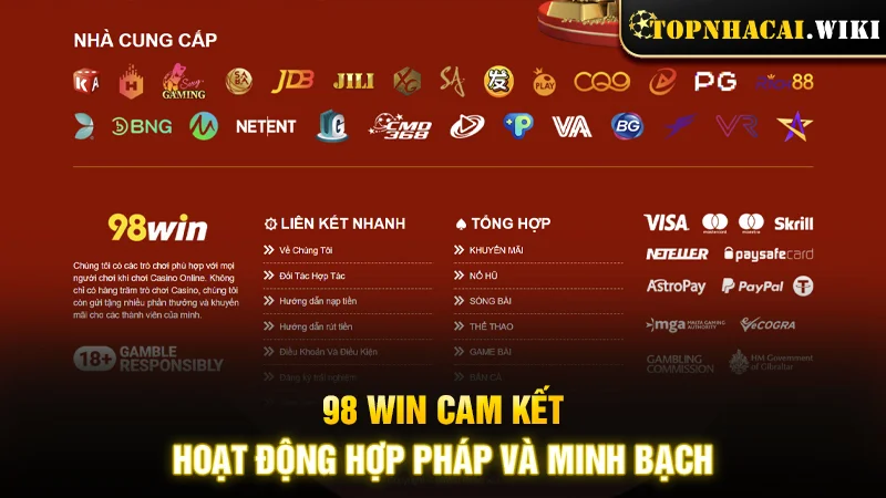 Nhà cái cam kết hoạt động hợp pháp và minh bạch