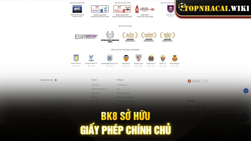 Trang cược sở hữu giấy phép chính chủ
