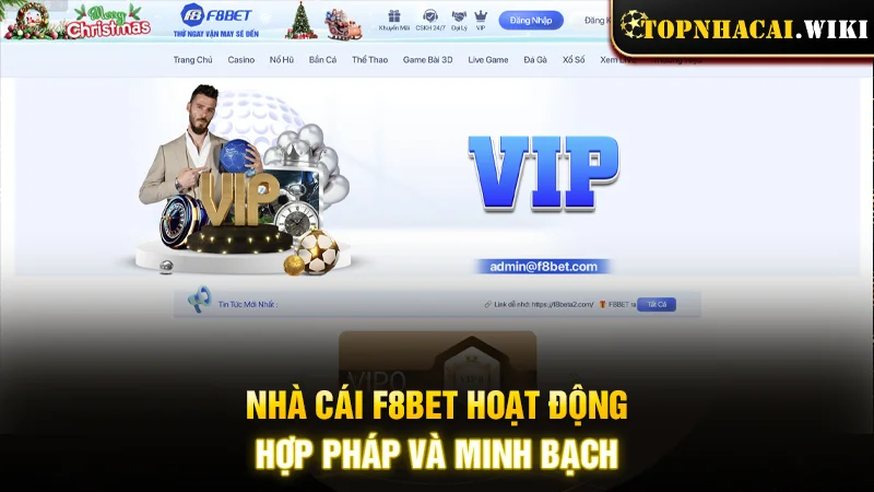 Nhà cái F8BET hoạt động hợp pháp và minh bạch