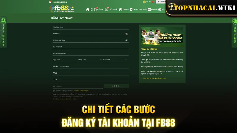 Chi tiết các bước đăng ký tài khoản tại trang cược
