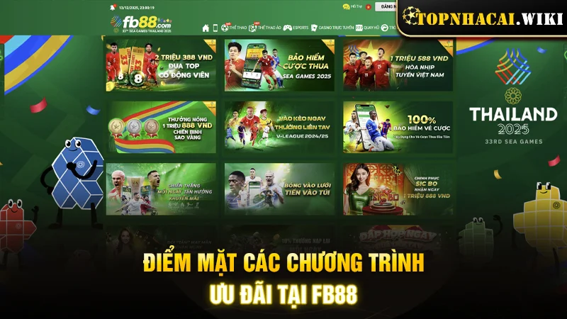 Điểm mặt các chương trình ưu đãi tại FB88