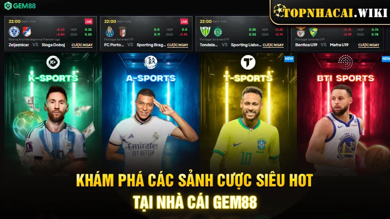 Khám phá các sảnh cược siêu HOT tại nhà cái GEM88