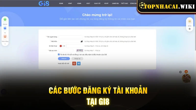 Các bước đăng ký tài khoản tại trang game
