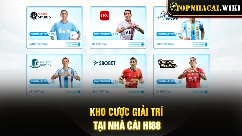 Kho cược giải trí tại nhà cái