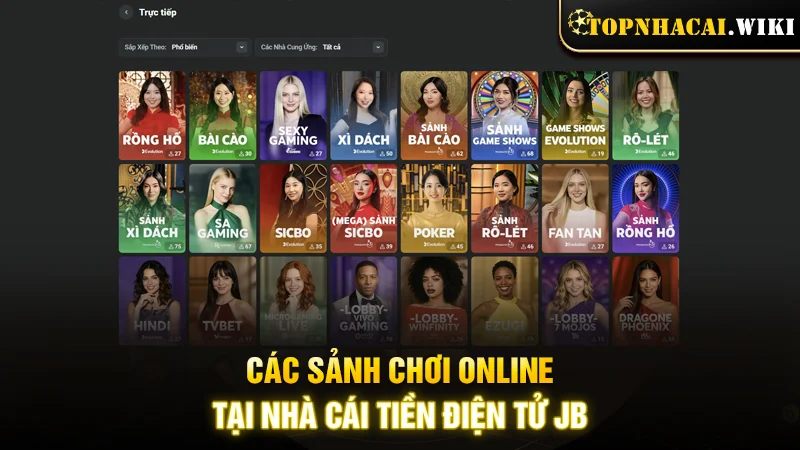 Khám phá các sảnh chơi online tại nhà cái tiền điện tử JB