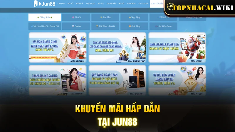 Khuyến mãi hấp dẫn tại Jun88