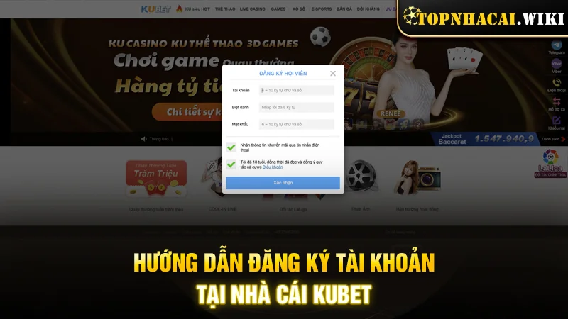 Các bước đăng ký tài khoản tại nhà cái KUBET