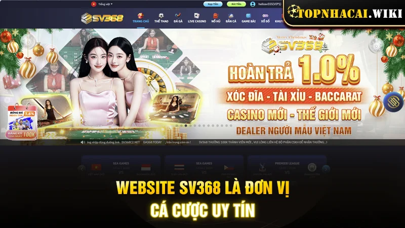 Website SV368 là đơn vị cá cược uy tín