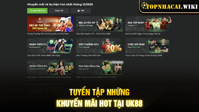 Tuyển tập những khuyến mãi hot tại nhà cái
