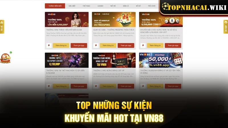 Top những sự kiện khuyến mãi HOT tại nhà cái