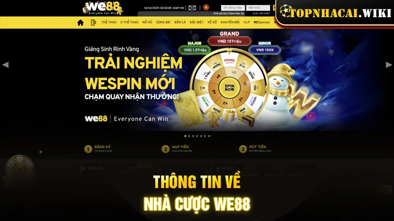 Thông tin về nhà cược WE88