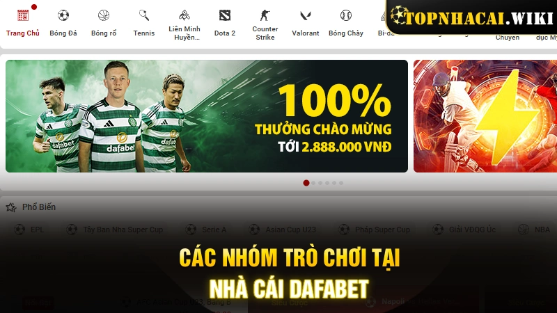Các nhóm trò chơi nổi trội tại nhà cược trực tuyến